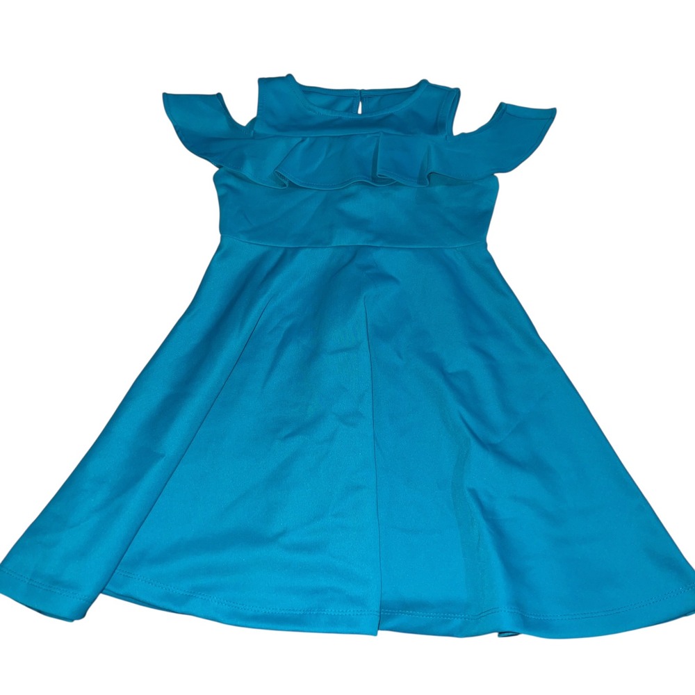 Rare Editions Cold Shoulder Turquoise Midi Dress - Girls Size 7‎ - NWT